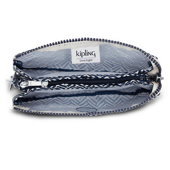 Kipling Creativity Large Printed Pouch Taske Blå Hvide | DK 2093AH